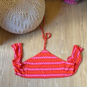 Show Me Your MuMu Red and Pink Striped Crop Top